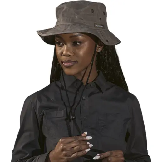 Heritage Washed Oil Skin Outdoor Hat Model